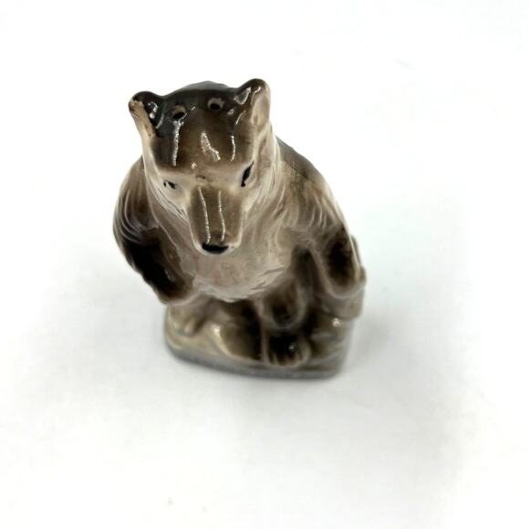 Antique Vintage Glen Oak Park Zoo Porcelain Bear Japan Made MCM CHIPPED Ear - Picture 9 of 9